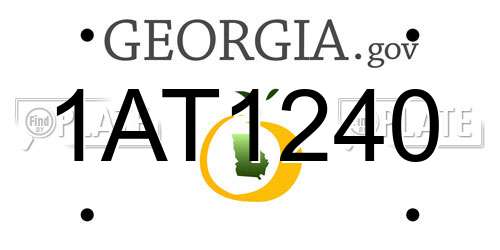 1AT1240 Georgia License Plate
