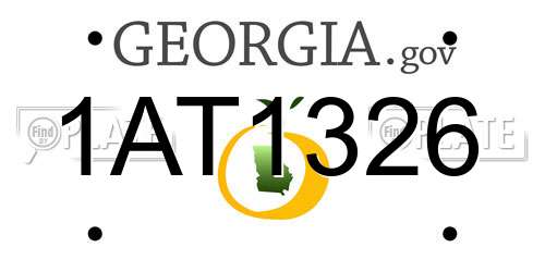 1AT1326 Georgia License Plate