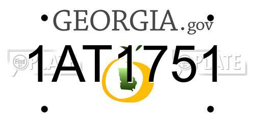 1AT1751 Georgia License Plate