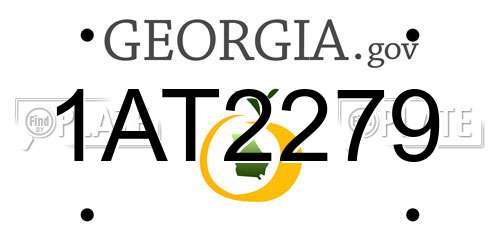 1AT2279 Georgia License Plate