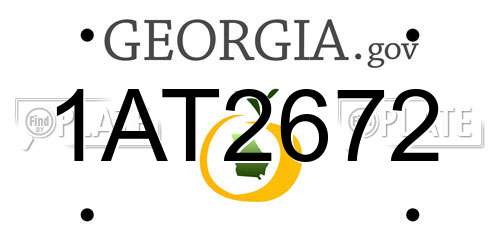 1AT2672 Georgia License Plate
