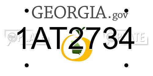 1AT2734 Georgia License Plate