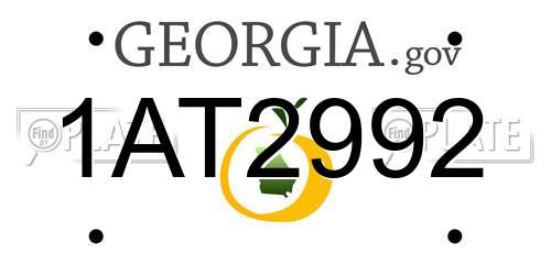 1AT2992 Georgia License Plate