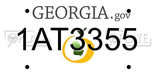 1AT3355 Georgia License Plate