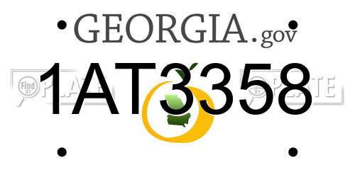 1AT3358 Georgia License Plate