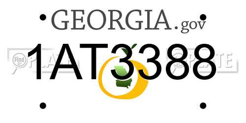 1AT3388 Georgia License Plate