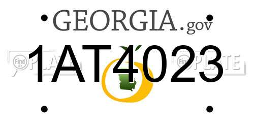 1AT4023 Georgia License Plate