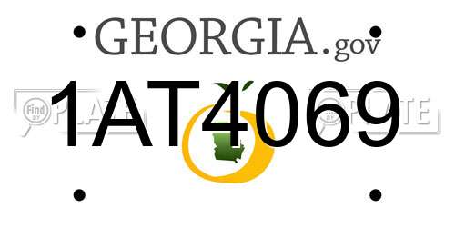 1AT4069 Georgia License Plate