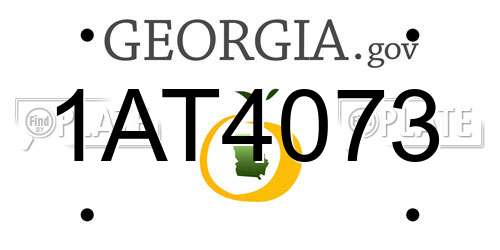 1AT4073 Georgia License Plate