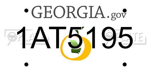 1AT5195 Georgia License Plate