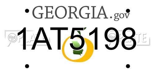 1AT5198 Georgia License Plate