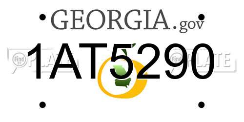 1AT5290 Georgia License Plate