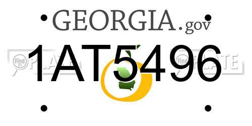 1AT5496 Georgia License Plate