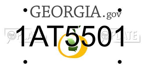 1AT5501 Georgia License Plate