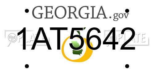 1AT5642 Georgia License Plate