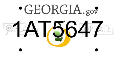 1AT5647 Georgia License Plate