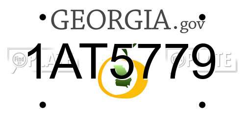 1AT5779 Georgia License Plate