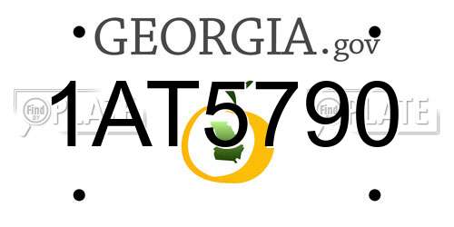 1AT5790 Georgia License Plate