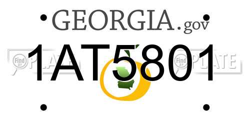 1AT5801 Georgia License Plate