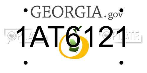 1AT6121 Georgia License Plate