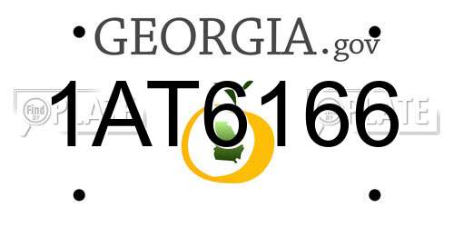 1AT6166 Georgia License Plate
