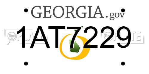 1AT7229 Georgia License Plate