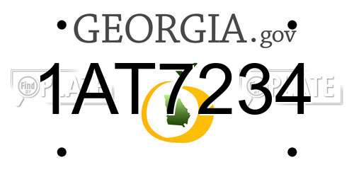 1AT7234 Georgia License Plate