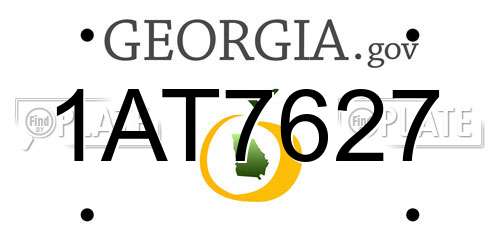 1AT7627 Georgia License Plate