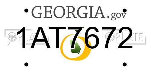 1AT7672 Georgia License Plate