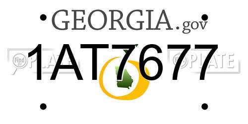 1AT7677 Georgia License Plate
