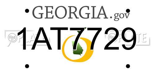 1AT7729 Georgia License Plate