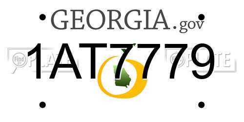 1AT7779 Georgia License Plate