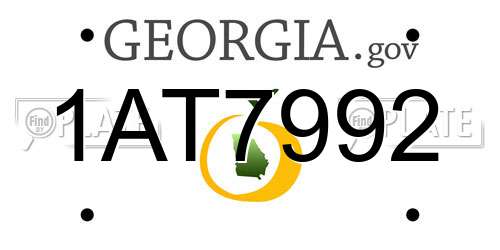1AT7992 Georgia License Plate