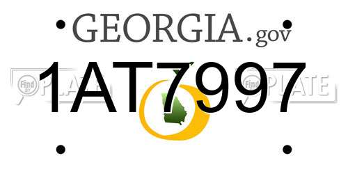 1AT7997 Georgia License Plate