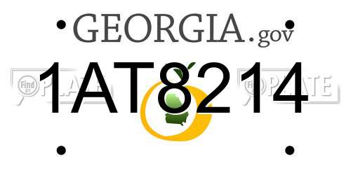 1AT8214 Georgia License Plate