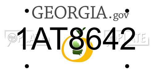 1AT8642 Georgia License Plate