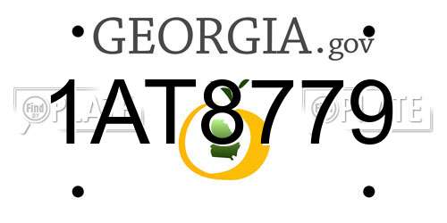1AT8779 Georgia License Plate