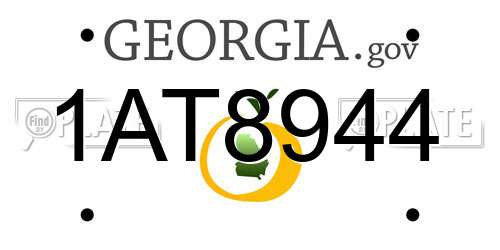 1AT8944 Georgia License Plate