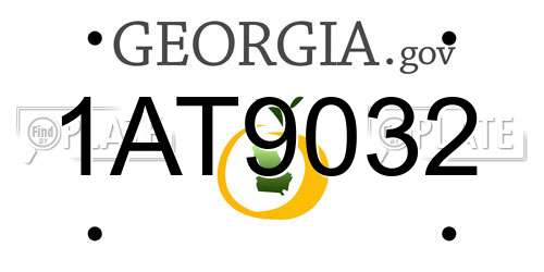 1AT9032 Georgia License Plate