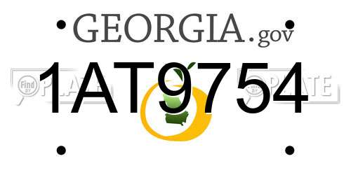 1AT9754 Georgia License Plate
