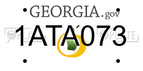 1ATA073 Georgia License Plate