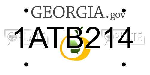 1ATB214 Georgia License Plate