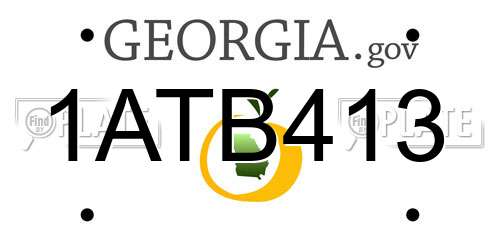 1ATB413 Georgia License Plate