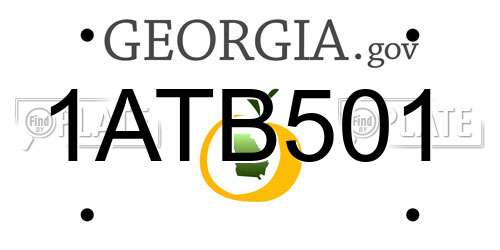 1ATB501 Georgia License Plate