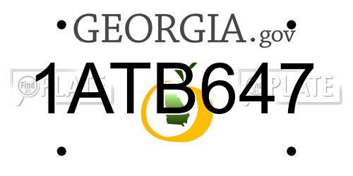 1ATB647 Georgia License Plate