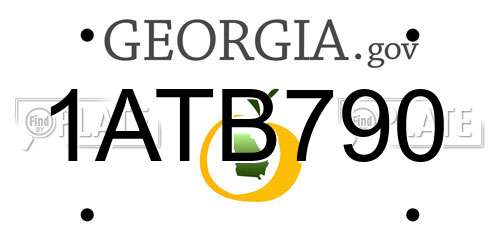 1ATB790 Georgia License Plate