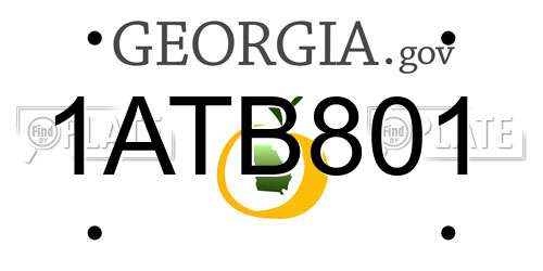 1ATB801 Georgia License Plate