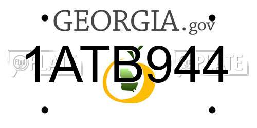 1ATB944 Georgia License Plate