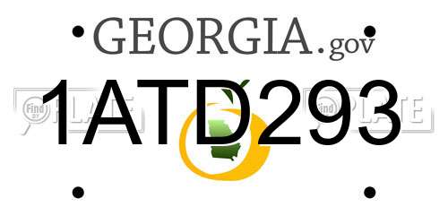 1ATD293 Georgia License Plate