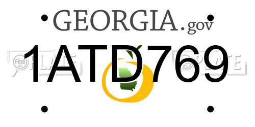 1ATD769 Georgia License Plate